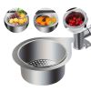 JS Swan Stainless Steel Drain Basket for Kitchen Sink â€“ Sink Drain Strainer Basket, Swan Sink Strainer, Stainless Steel Draining Basket for Sink