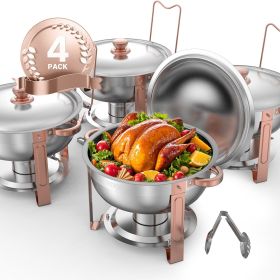 VEVOR Chafing Dish Buffet Set, 5 Qt 4 Pack, Stainless Steel Chafer with 4 Full Size Pans