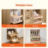 2 Tier Pull Out Cabinet Organizer, 20"W x 21"D Cabinet Drawer, Soft Close Slide out Shelf, Heavy-Duty Sliding Wood Drawer
