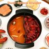 Dual-Flavor Electric Hot Pot 6L with Divider, 5 Temperature Control Non-Stick Shabu Shabu Pot