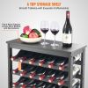 42 Bottle Modular Wine Rack, 7-Tier Solid Bamboo Wood Storage Racks with Table Top, Floor Freestanding Wines Holder Display Shelf