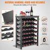 42 Bottle Modular Wine Rack, 7-Tier Solid Bamboo Wood Storage Racks with Table Top, Floor Freestanding Wines Holder Display Shelf