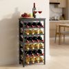 24 Bottle Detachable Wine Rack, 6-Tier Wine Bottle Holder, Freestanding Floor Display Wine Storage Shelves with Table Top, For Kitchen,Cellar,Bar