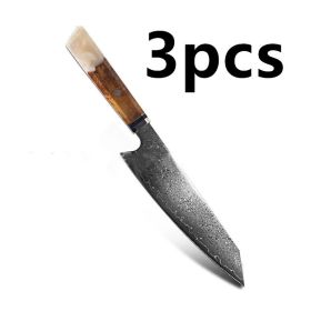Chef's Knife For Japanese Cuisine In Damascus (Option: White-34.7cm 3pcs)