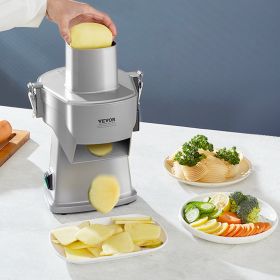 Electric Vegetable Slicer, 4 In 1 Multifunctional Food Cutter, 200W Vegetable Chopper For Slicing Shredding Dicing And Slitting, With Cut-Resista (Option: Metallic)