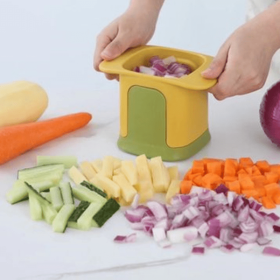 1pc Diced Onion; French Fries; Carrot And Ham; Cucumber And Potato Cutter; 5.91''Ã—3.94''Ã—3.35'' (Color: yellow)
